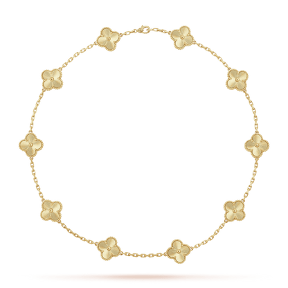 18K Van Cleef & Arpels Vintage Alhambra 10 Motifs Necklace