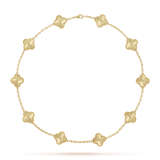 18K Van Cleef & Arpels Vintage Alhambra 10 Motifs Necklace