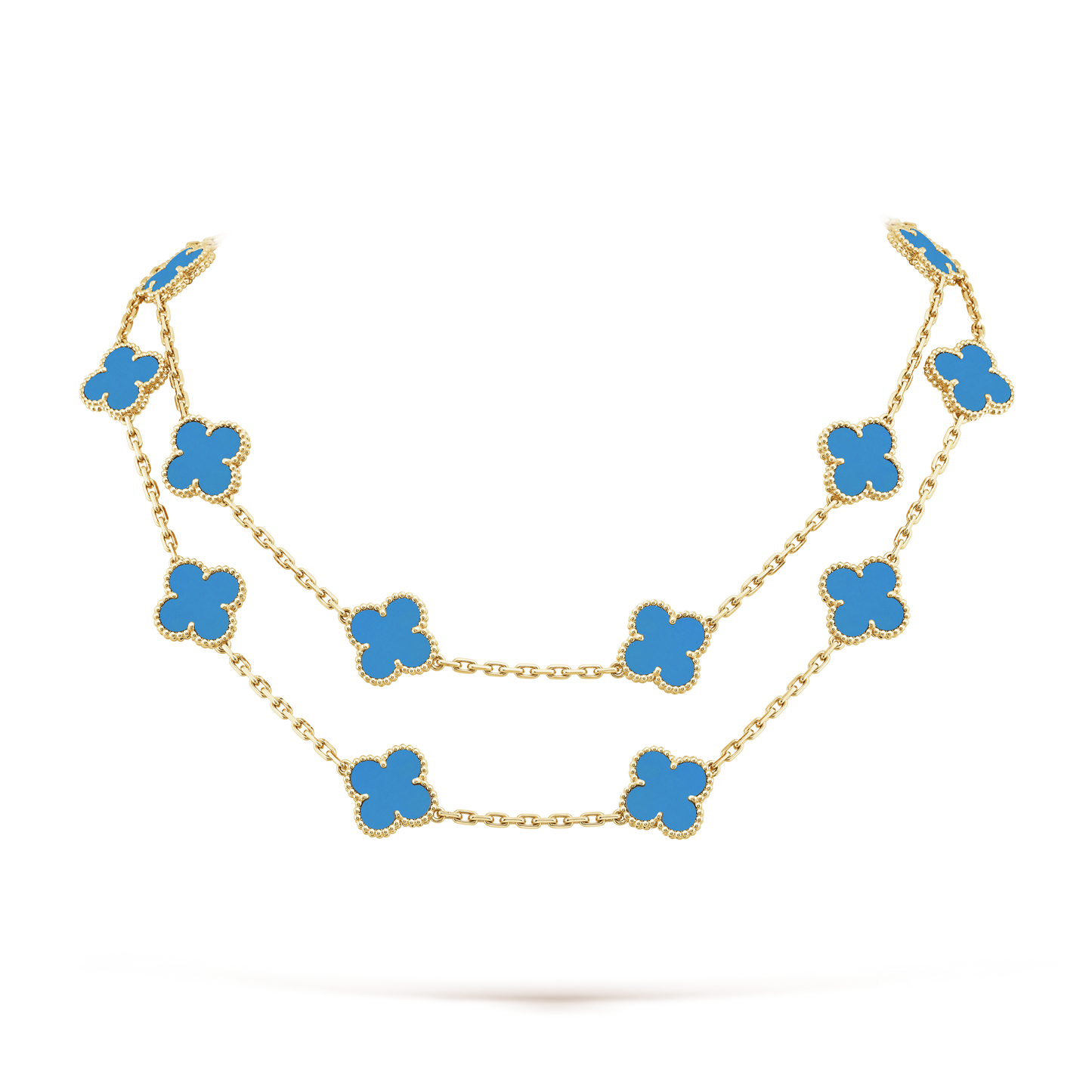 18K Van Cleef & Arpels Vintage Alhambra 20 Motifs Long Necklace