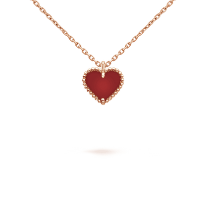 18K Van Cleef & Arpels Sweet Alhambra Heart Pendant Necklace