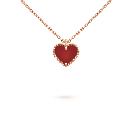 18K Van Cleef & Arpels Sweet Alhambra Heart Pendant Necklace