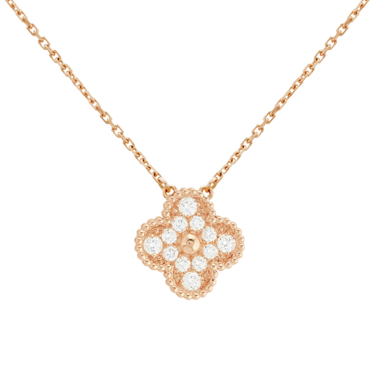 18K Van Cleef & Arpels Sweet Alhambra Diamond Necklace