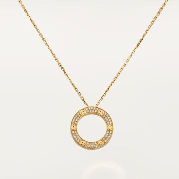 18K Cartier Love Diamond-Paved Necklace