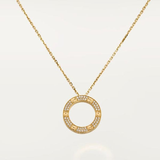 18K Cartier Love Diamond-Paved Necklace