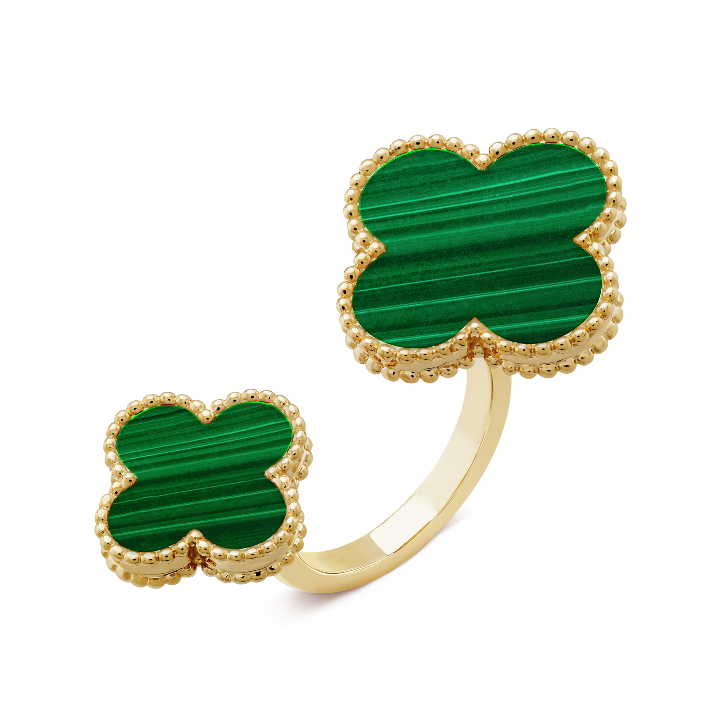 18K Van Cleef & Arpels VCA Magic Alhambra Malachite Ring