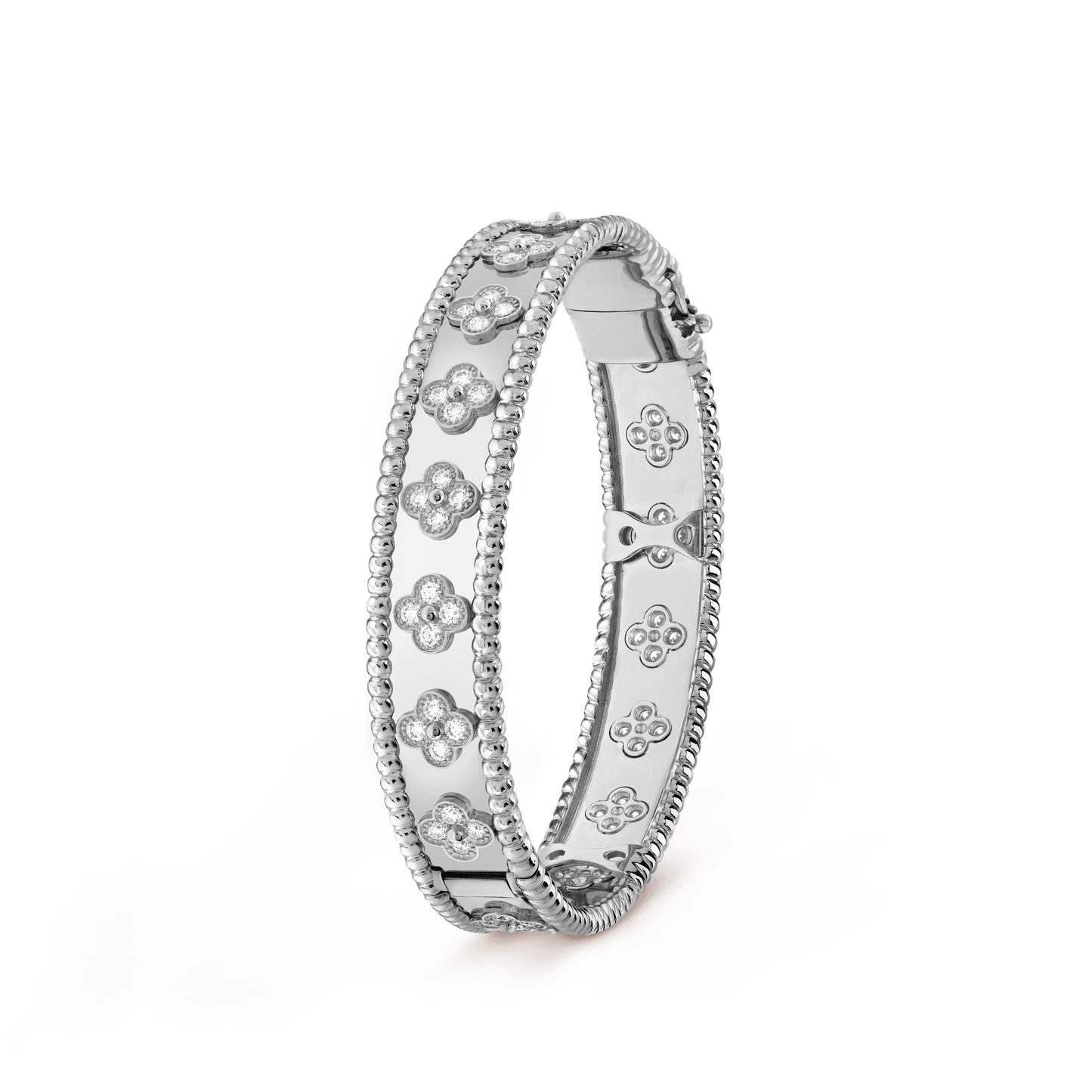 18K White Gold Van Cleef & Arpels Perlée Clovers Bracelet