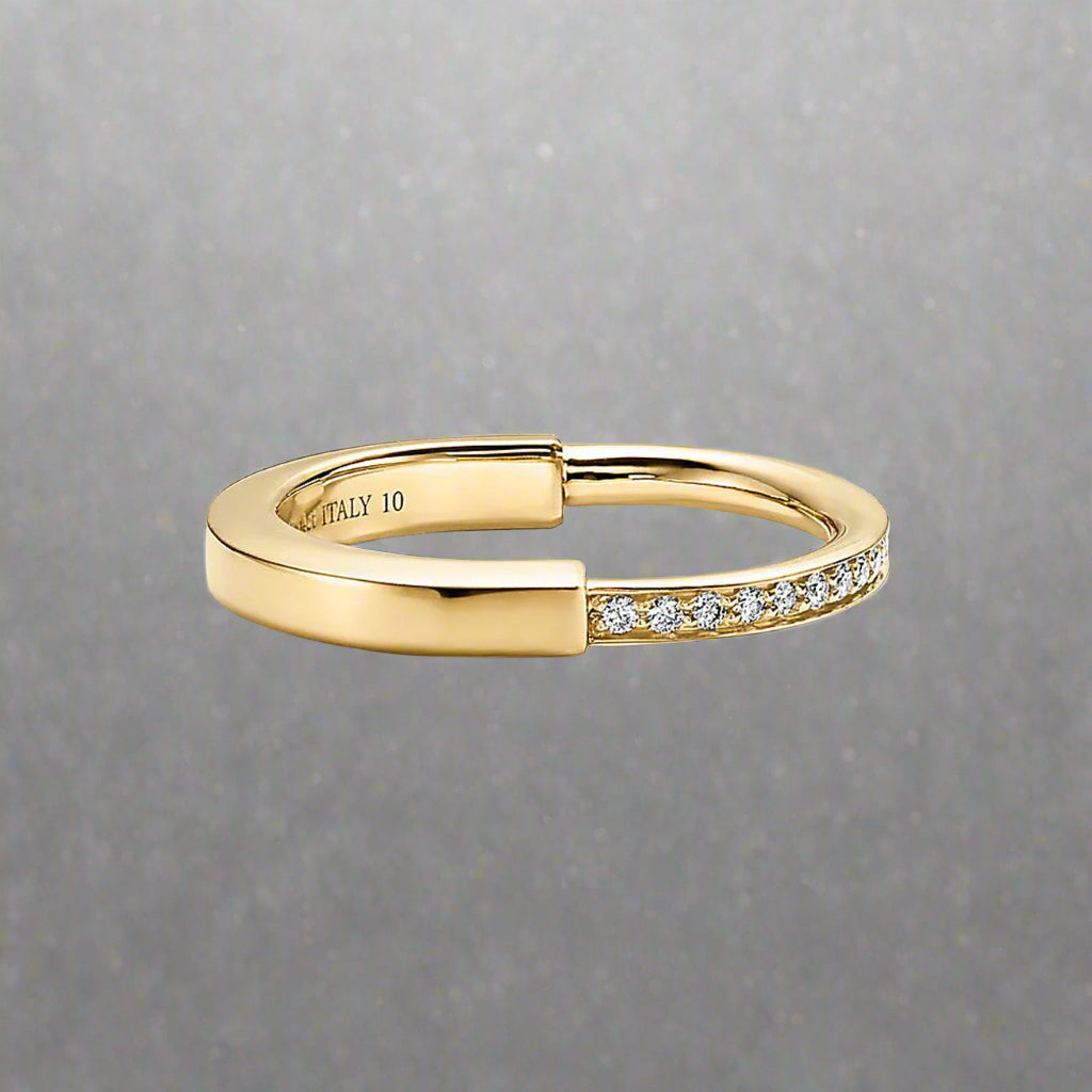 18K T Lock Diamonds Yellow Gold Ring