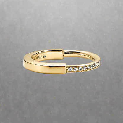18K T Lock Diamonds Yellow Gold Ring