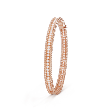 18K Van Cleef & Arpels Perlée Diamonds One Row Bracelet