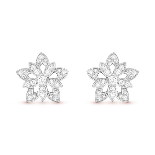 18k Van Cleef & Arpels Lotus Openwork Earrings