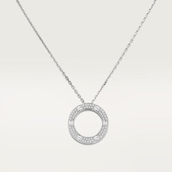 18K Cartier Love Diamond-Paved Necklace