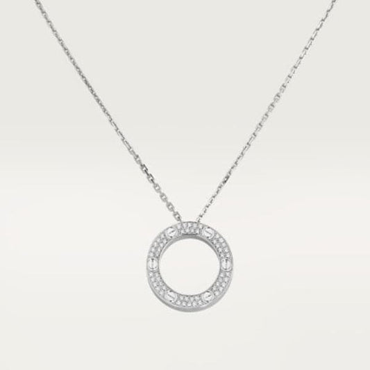 18K Cartier Love Diamond-Paved Necklace