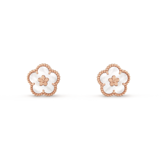 18k Van Cleef & Arpels Lucky Spring Plum Blossom Earrings