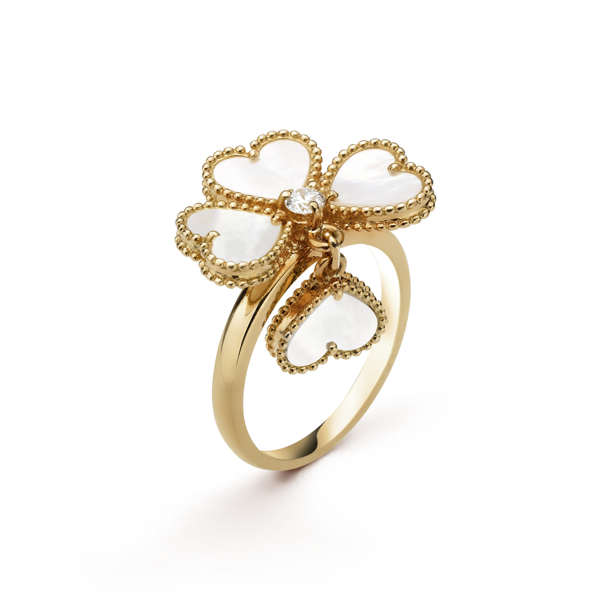 18K Van Cleef & Arpels Sweet Alhambra Effeuillage Pearls Ring