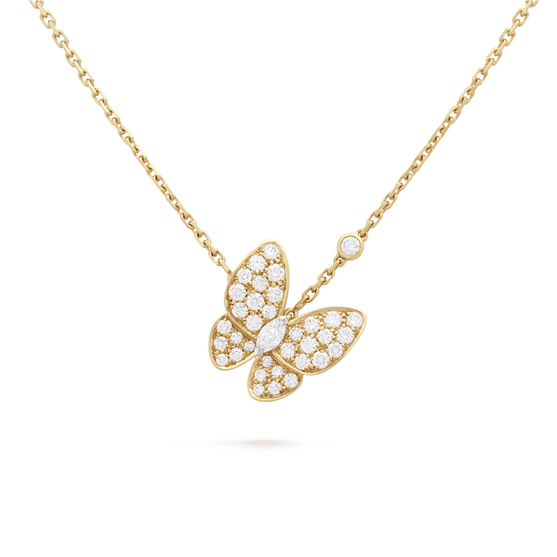 18K Van Cleef & Arpels Two Butterfly Necklace