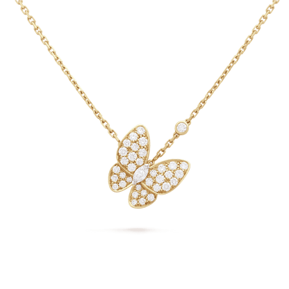 18K Van Cleef & Arpels Two Butterfly Necklace