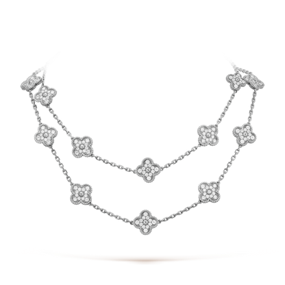 18K Van Cleef & Arpels Vintage Alhambra 20 Motifs Long Necklace