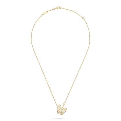 18K Two Butterfly Necklace