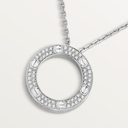 18K Love Diamond-Paved Necklace