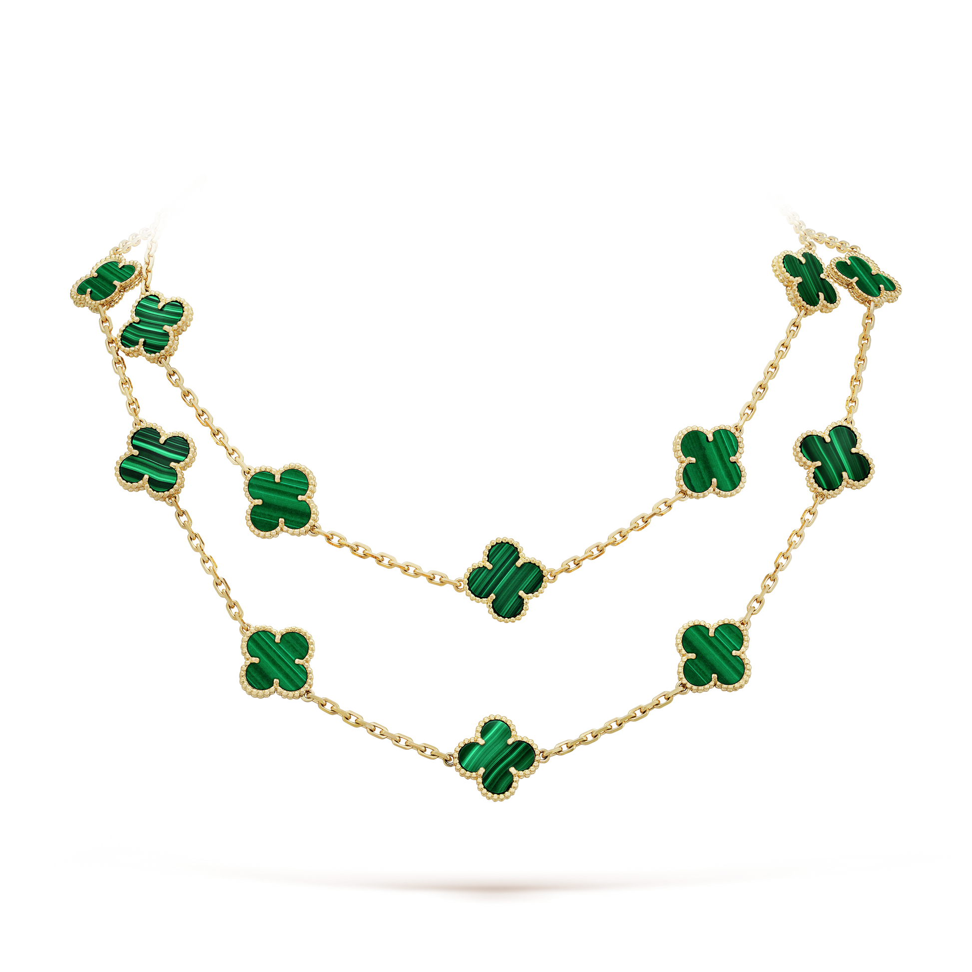 18K Van Cleef & Arpels Vintage Alhambra 20 Motifs Long Necklace