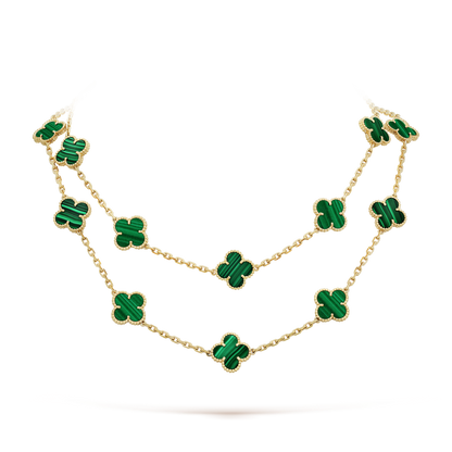 18K Van Cleef & Arpels Vintage Alhambra 20 Motifs Long Necklace