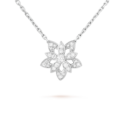 18K Van Cleef & Arpels Lotus Openwork Pendant Necklace