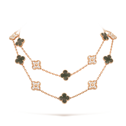 18K Van Cleef & Arpels Vintage Alhambra 20 Motifs Long Necklace