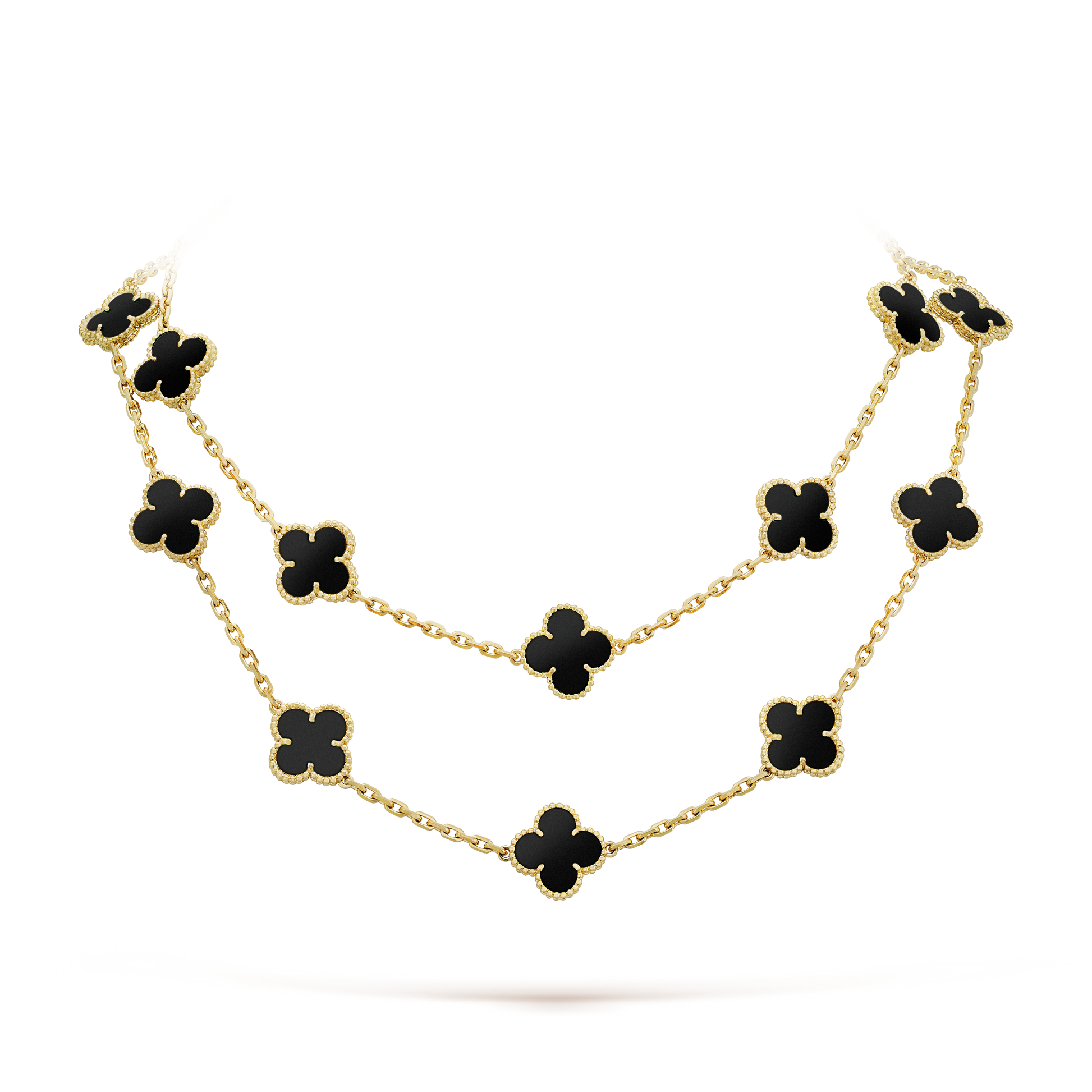 18K Van Cleef & Arpels Vintage Alhambra 20 Motifs Long Necklace