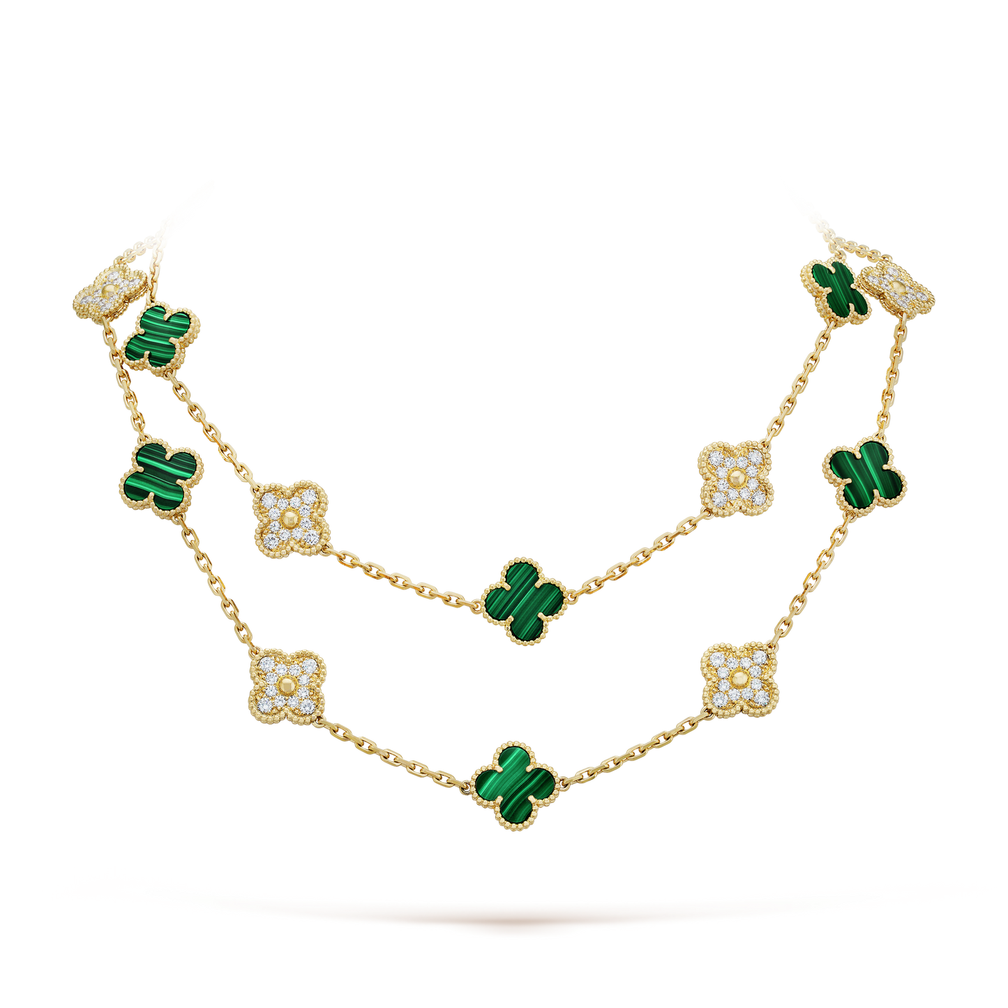 18K Van Cleef & Arpels Vintage Alhambra 20 Motifs Long Necklace