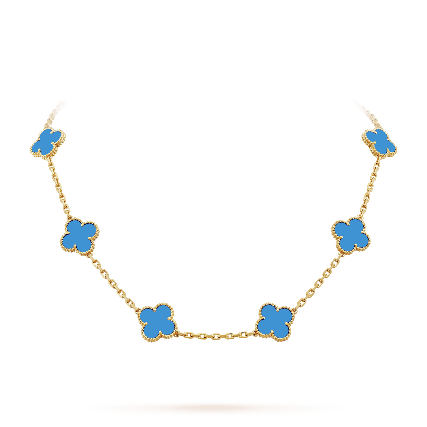 18K Vintage Alhambra Agate 10 Motifs Necklace