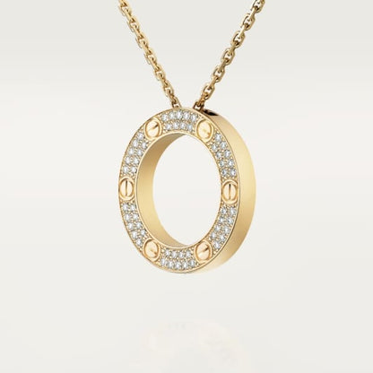 18K Love Diamond-Paved Necklace