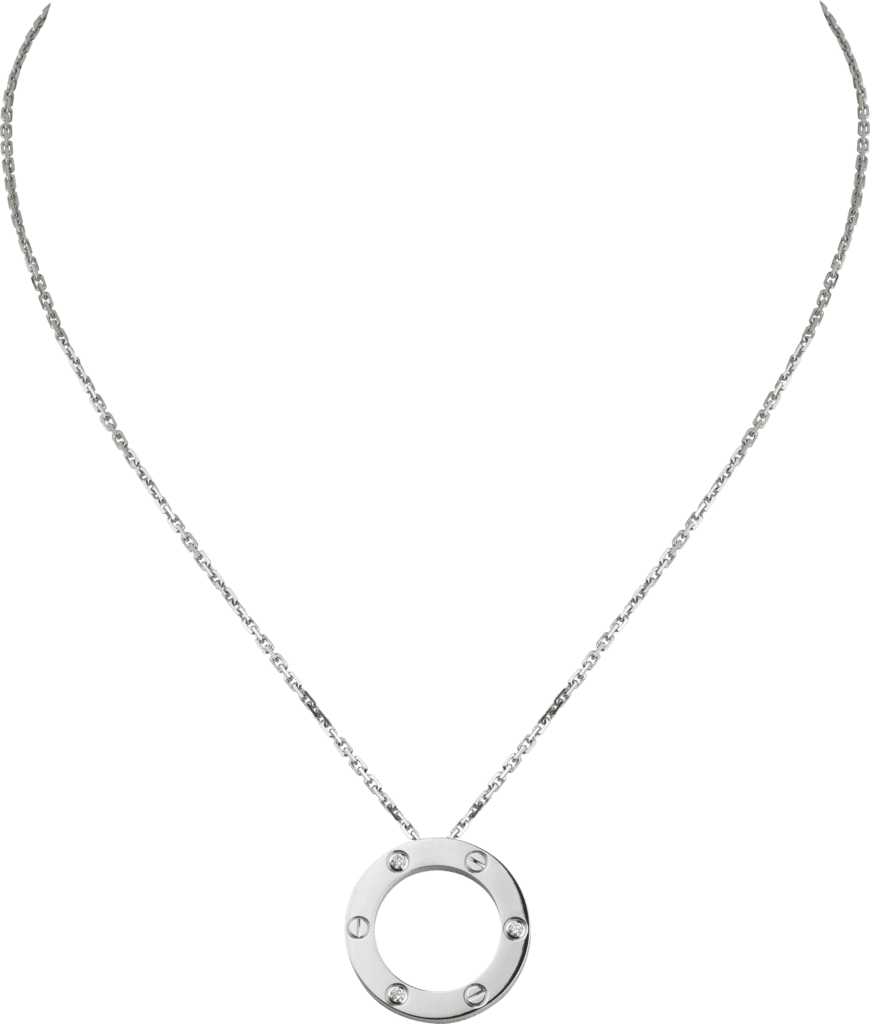 18K Love Diamond-Paved Necklace