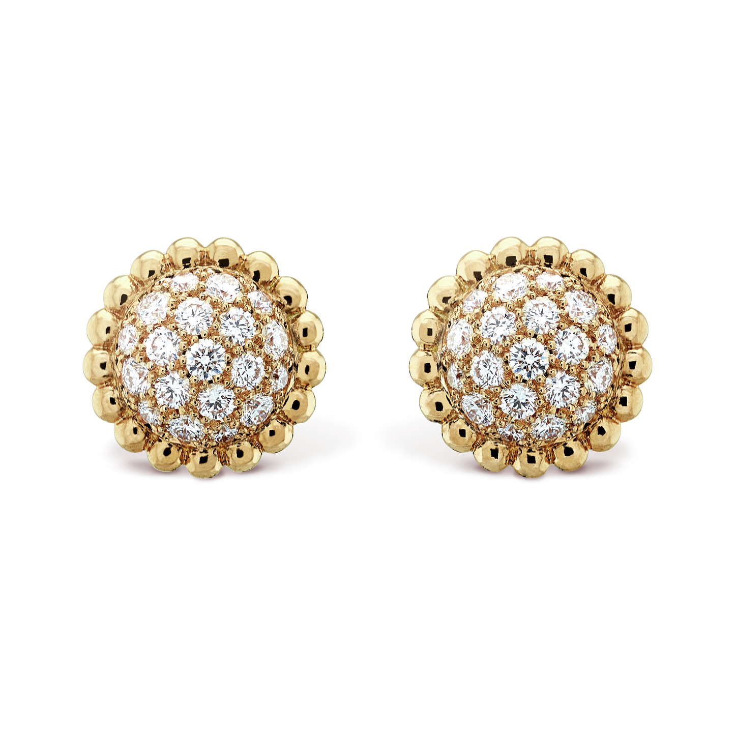 18K Perlée Diamonds Earrings