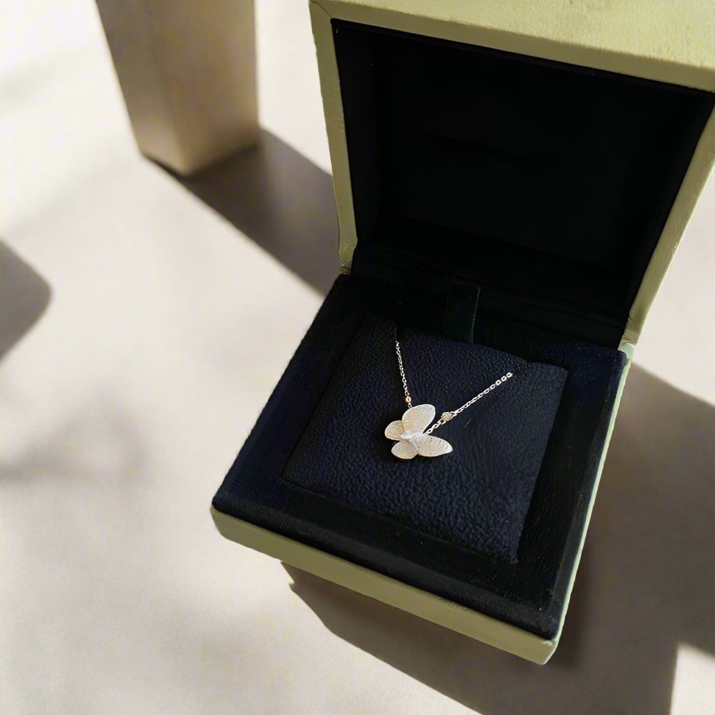 18K Two Butterfly Necklace