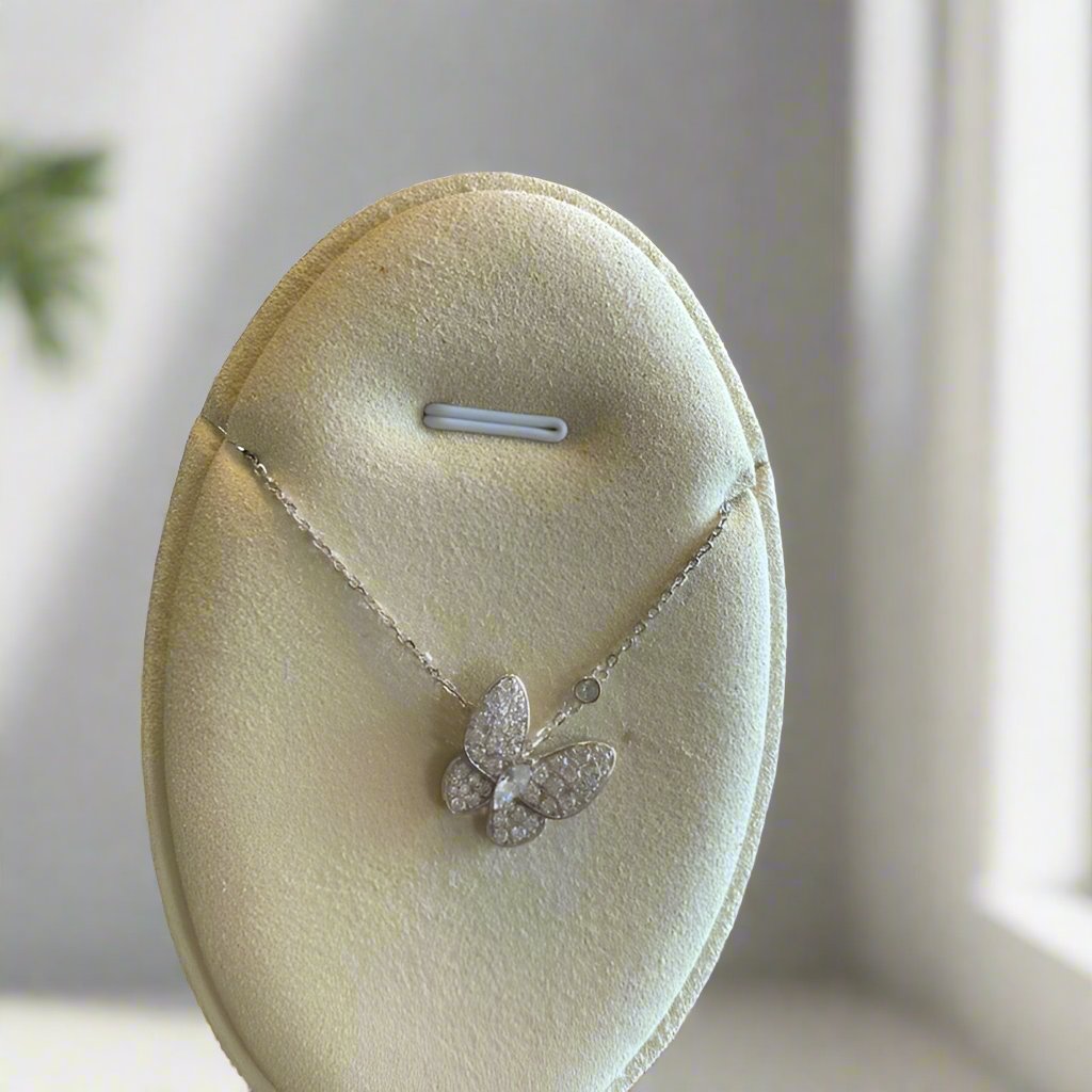 18K Two Butterfly Necklace