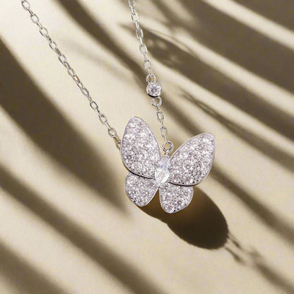 18K Two Butterfly Necklace