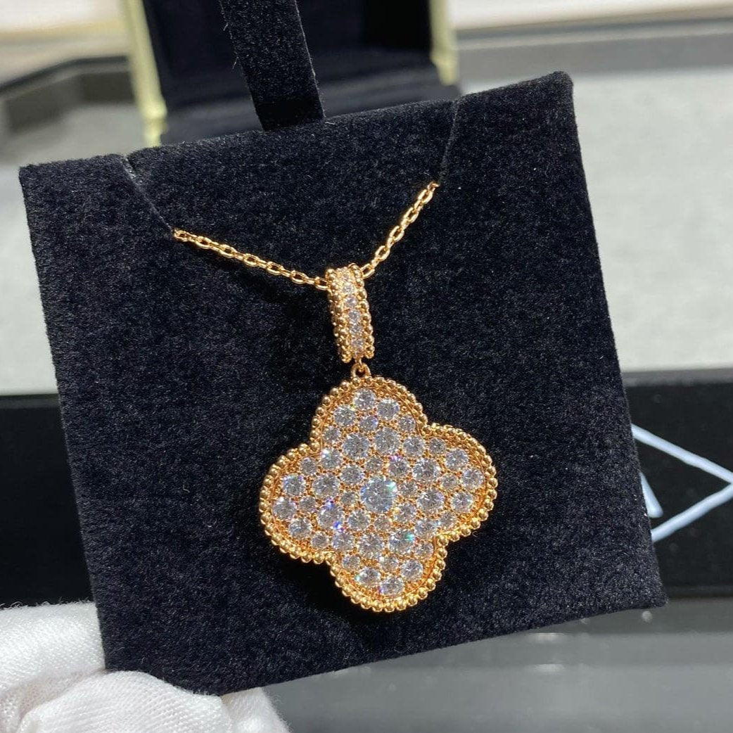 18K Magic Alhambra One Motifs Diamonds Clover Necklace