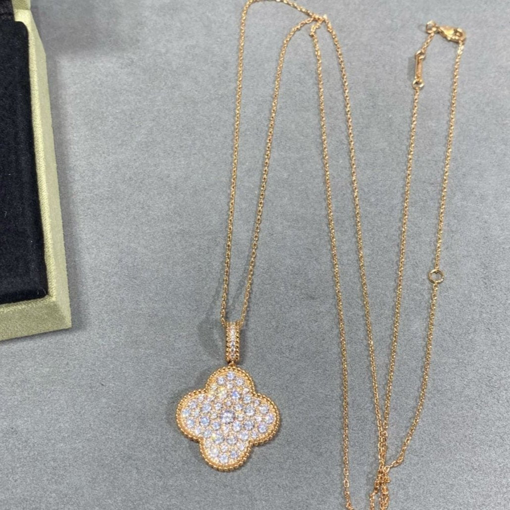 18K Magic Alhambra One Motifs Diamonds Clover Necklace