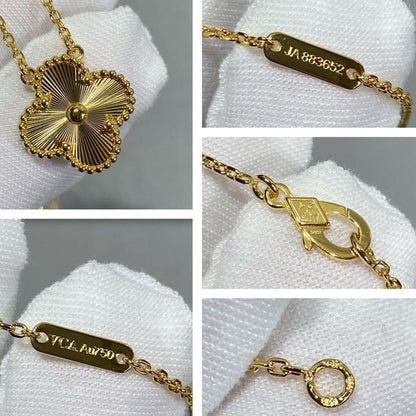 18K Vintage Alhambra Pendant Clover Necklace