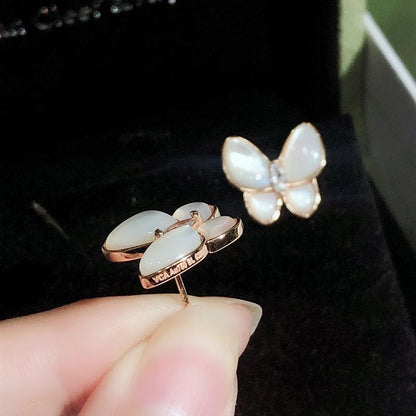 18K Two Butterfly Earrings