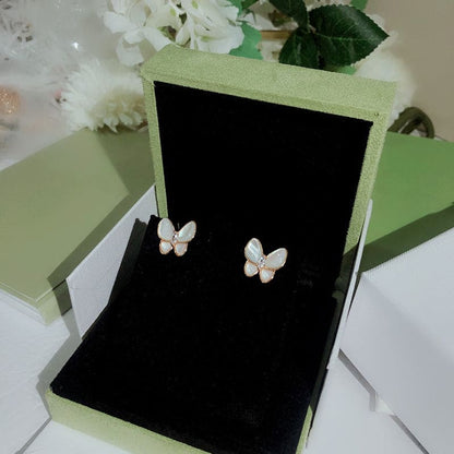 18K Two Butterfly Earrings