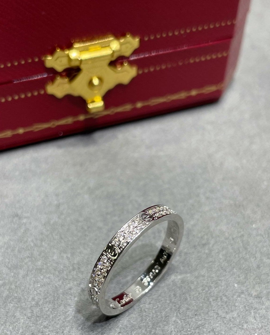 18K Love Diamond-Paved 3mm Ring