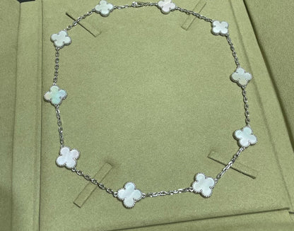 18K Vintage Alhambra Pearl 10 Motifs Necklace