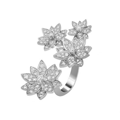 18K Van Cleef & Arpels Lotus Four Flowers Ring