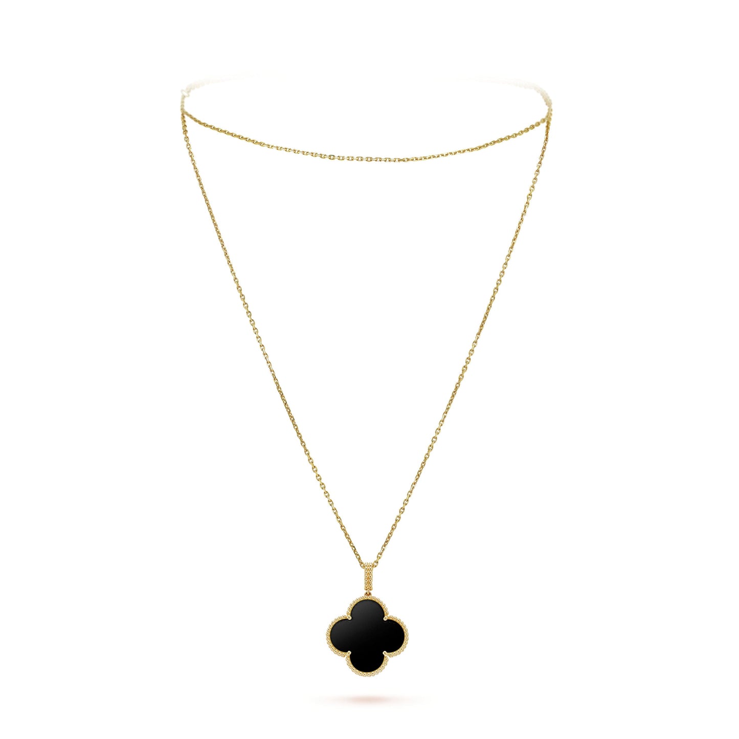 18K Van Cleef & Arpels Magic Alhambra One Motifs Black Necklace