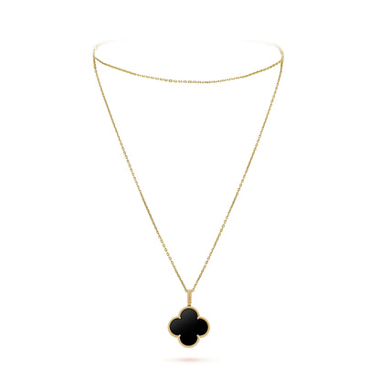 18K Van Cleef & Arpels Magic Alhambra One Motifs Black Necklace