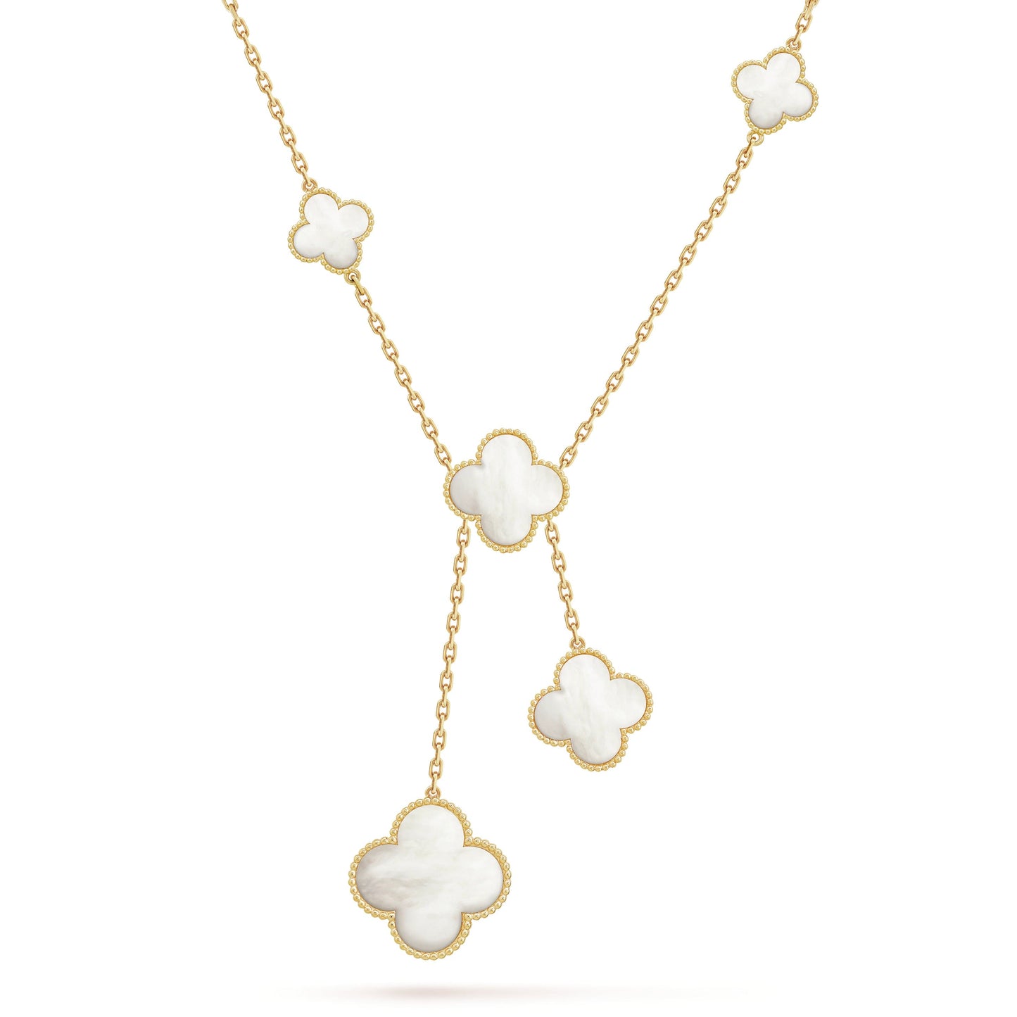 18K Van Cleef & Arpels Magic Alhambra Six Pearls Motifs Necklace