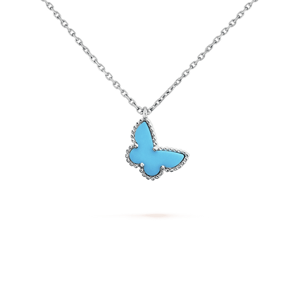 18K Van Cleef & Arpels Sweet Alhambra Blue Butterfly Necklace