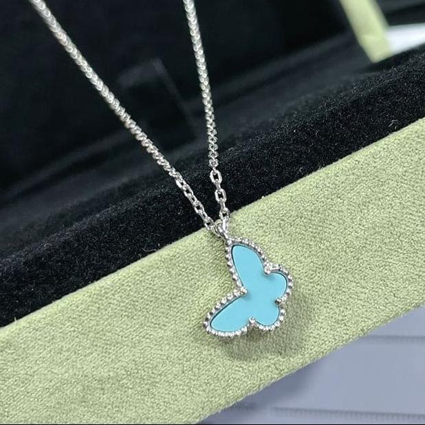 18K Sweet Alhambra Blue Butterfly Necklace