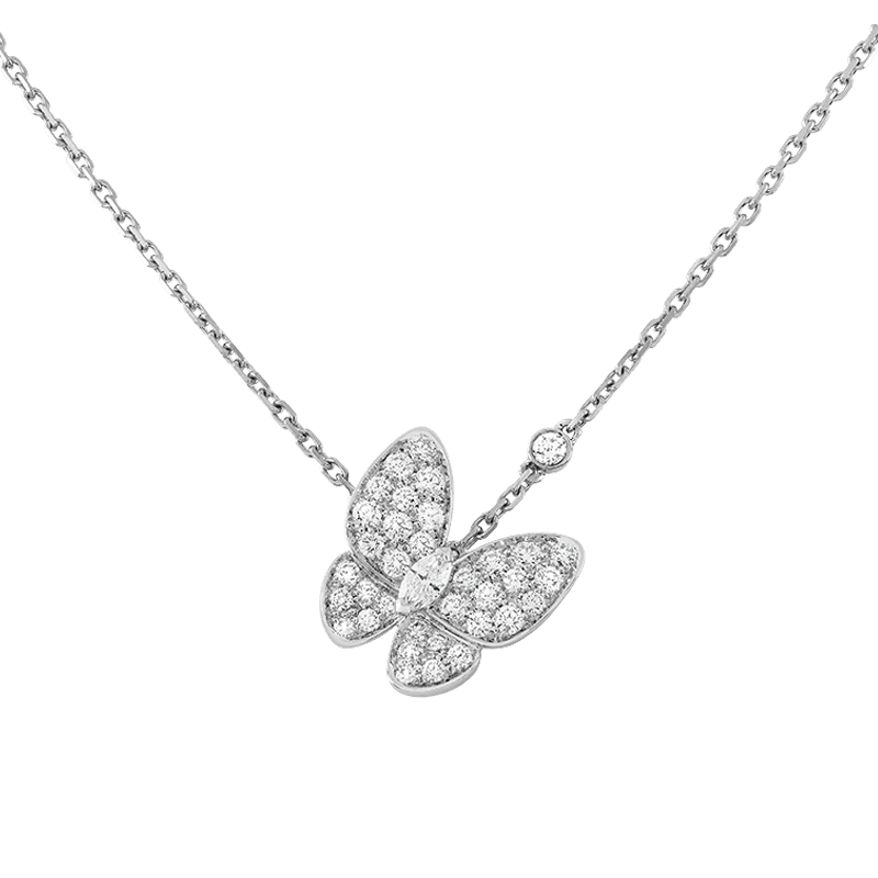 18K Van Cleef & Arpels Two Butterfly Necklace